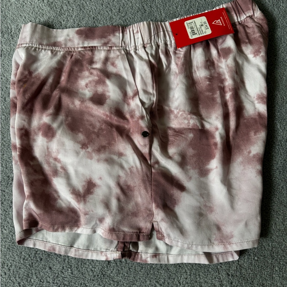 Ladies tie dyed shorts.